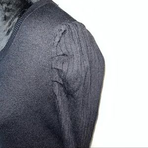 Cliché Ribbed Black Long Sleeve Sweater